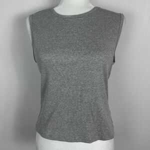 Reformation Grey Muscle Tank Top Womens Sz XL Made in USA Organic Cotton Minimal